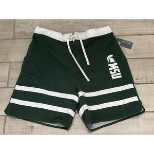 NWT MSU Spartans Swim Trunks Michigan State Size XL Suit Green‎ White
